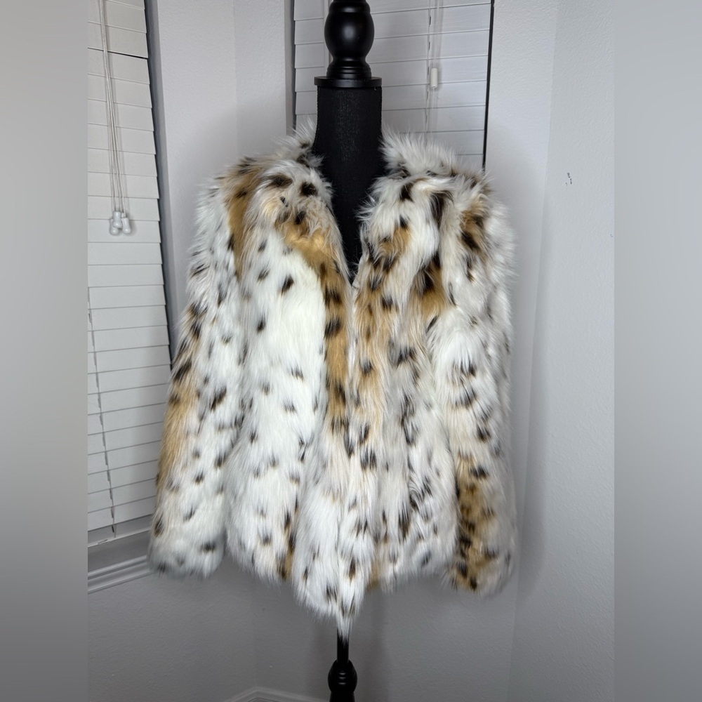 7 For All Mankind Faux Fur Animal Print Jacket